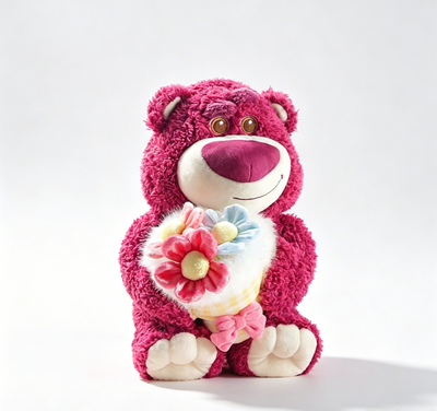 Potdemiel 25cm Strawberry Bear Hug Bouquet Playful Heart Plush Doll | CRAZXY