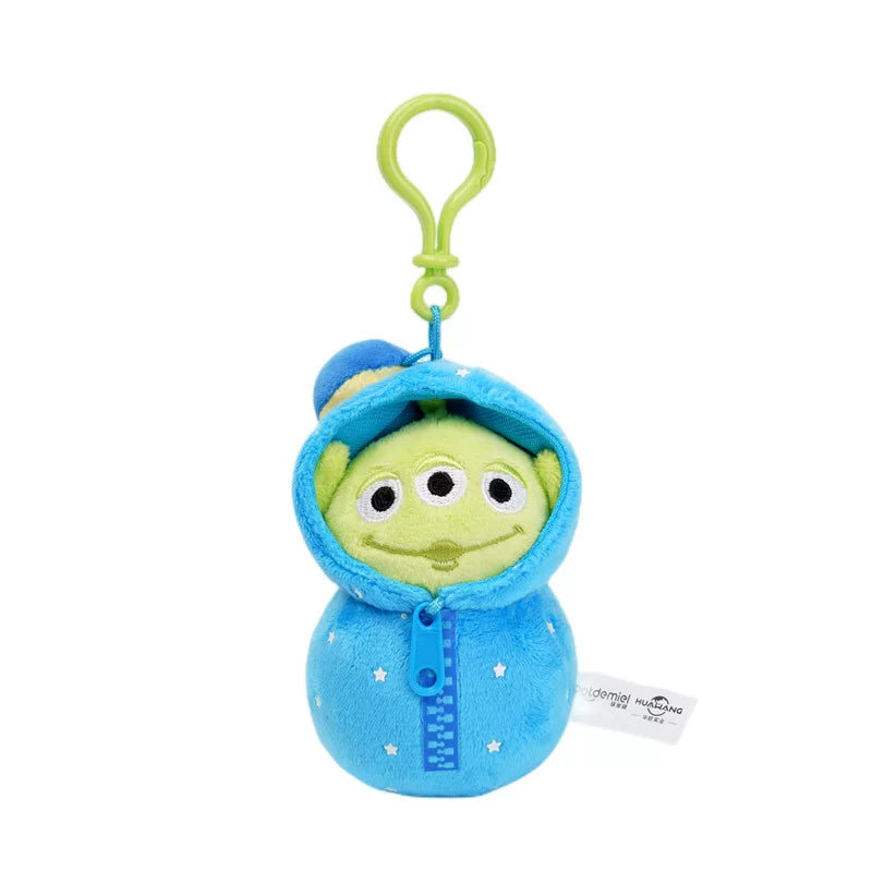 Potdemiel  Disney Toy Story Alien in Camping Sleeping Bag Plush Keychain | 10cm Cute Green Alien Outdoor Theme Bag Charm