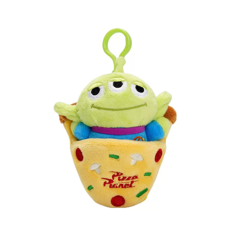Potdemiel  Disney Toy Story Pizza Planet Alien Pizza Expert Plush Keychain | 11cm Pizza Lover Green Alien Bag Charm