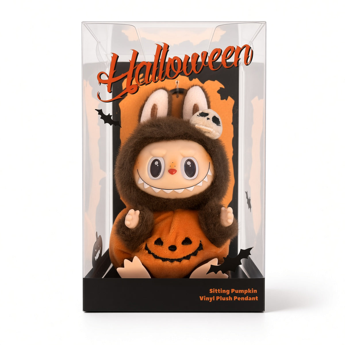 POP MART LABUBU Happy Halloween Party Series-Sitting Pumpkin Vinyl Plush Pendant