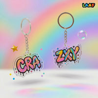 LAAF Customizable Graffiti Style Acrylic Keychain – Cartoon Doodle Art Pendant for Backpack