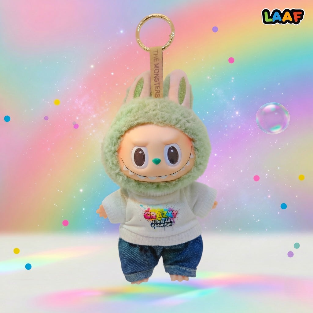 LAAF Customizable T-Shirt & Jeans Set for 20cm Dolls & Labubu – Personalized Apparel