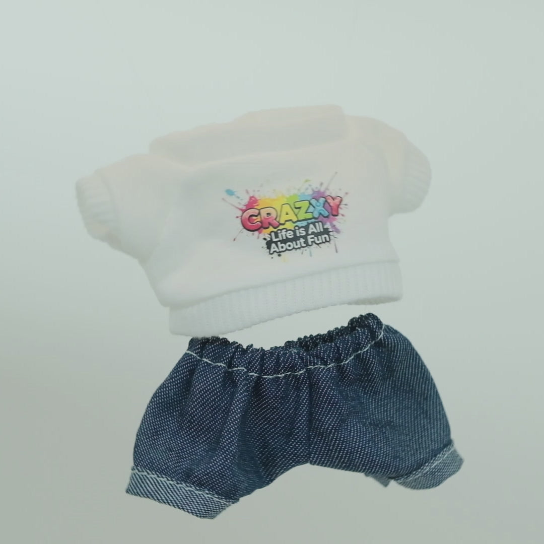 LAAF Customizable T-Shirt & Jeans Set for 20cm Dolls & Labubu – Personalized Apparel
