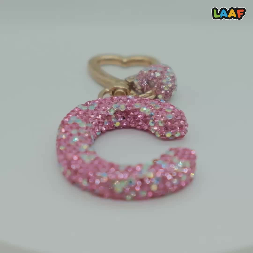 LAAF Rhinestone 26 Letters & Heart Pendant – Bag Charm & Keychain