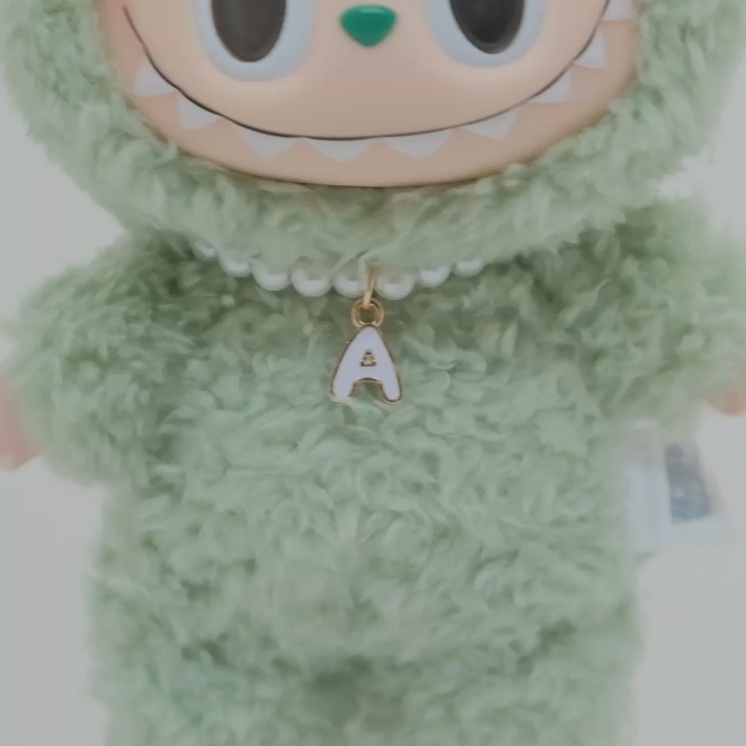 LAAF Doll Pearl Letter Necklace – Accessory for 20cm Plush Dolls (Labubu, Skull Panda, Twinkle Twinkle)